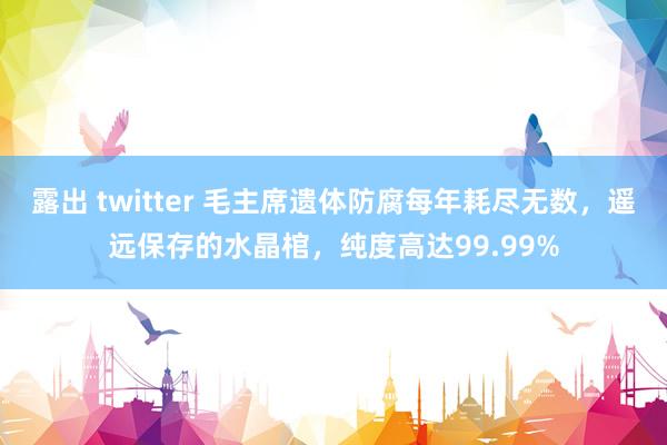 露出 twitter 毛主席遗体防腐每年耗尽无数，遥远保存的水晶棺，纯度高达99.99%