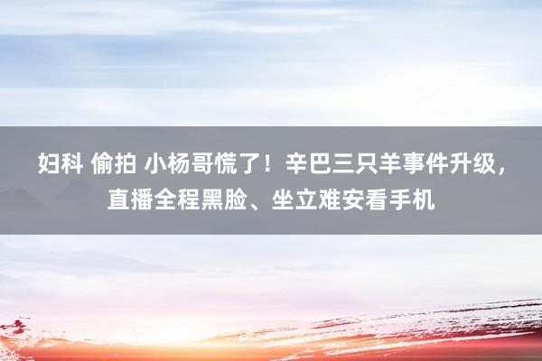 妇科 偷拍 小杨哥慌了！辛巴三只羊事件升级，直播全程黑脸、坐立难安看手机