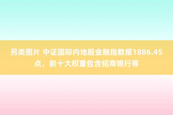 另类图片 中证国际内地股金融指数报1886.45点，前十大权重包含招商银行等