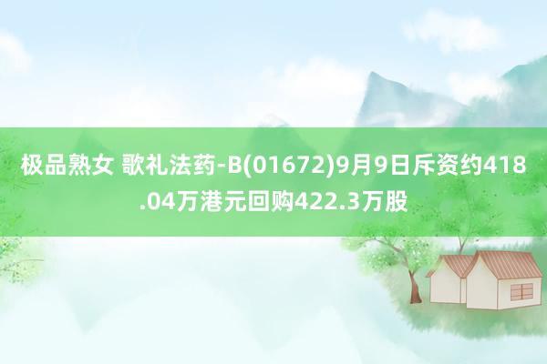 极品熟女 歌礼法药-B(01672)9月9日斥资约418.04万港元回购422.3万股