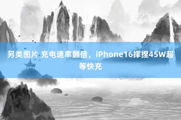 另类图片 充电速率翻倍，iPhone16撑捏45W超等快充