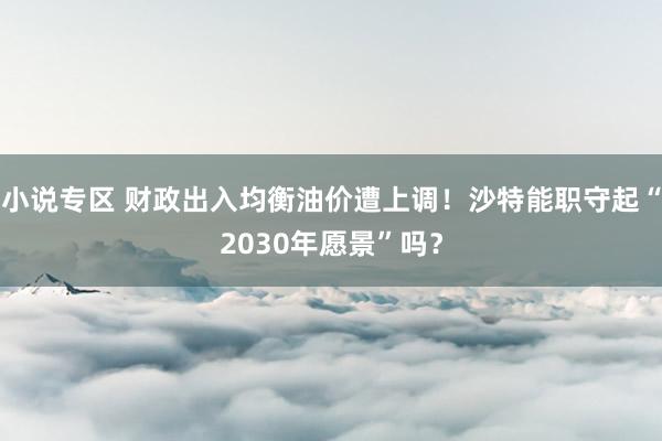 小说专区 财政出入均衡油价遭上调！沙特能职守起“2030年愿景”吗？