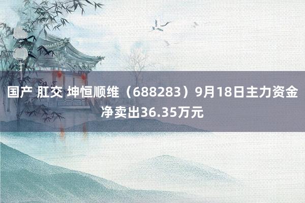 国产 肛交 坤恒顺维（688283）9月18日主力资金净卖出36.35万元