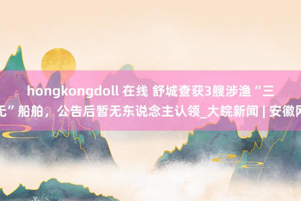 hongkongdoll 在线 ﻿舒城查获3艘涉渔“三无”船舶，公告后暂无东说念主认领_大皖新闻 | 安徽网