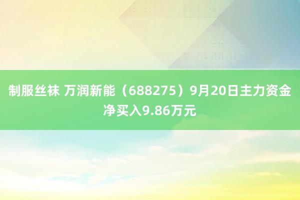 制服丝袜 万润新能（688275）9月20日主力资金净买入9.86万元