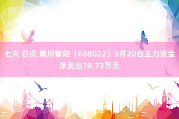 七天 白虎 瀚川智能（688022）9月20日主力资金净卖出70.73万元