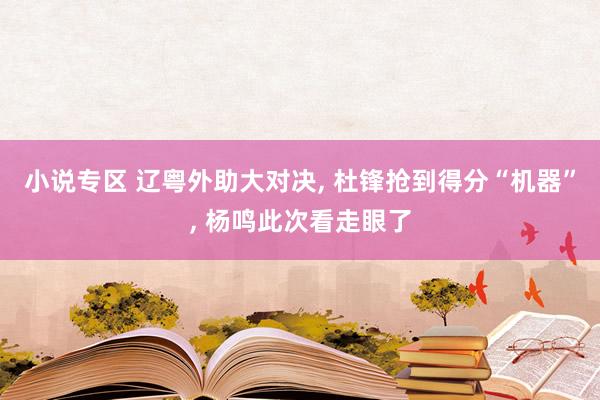 小说专区 辽粤外助大对决， 杜锋抢到得分“机器”， 杨鸣此次看走眼了