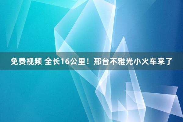 免费视频 全长16公里！邢台不雅光小火车来了