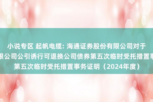 小说专区 起帆电缆: 海通证券股份有限公司对于上海起帆电缆股份有限公司公引诱行可退换公司债券第五次临时受托措置事务证明（2024年度）