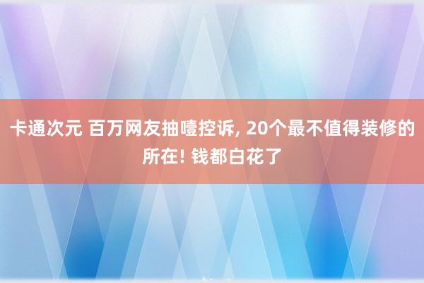 卡通次元 百万网友抽噎控诉， 20个最不值得装修的所在! 钱都白花了