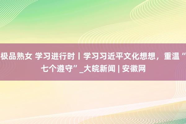 极品熟女 学习进行时丨学习习近平文化想想，重温“七个遵守”_大皖新闻 | 安徽网