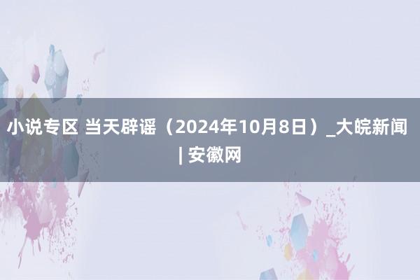 小说专区 当天辟谣（2024年10月8日）_大皖新闻 | 安徽网