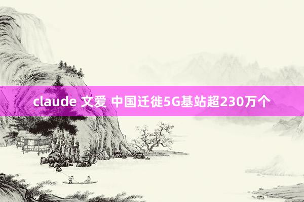 claude 文爱 中国迁徙5G基站超230万个