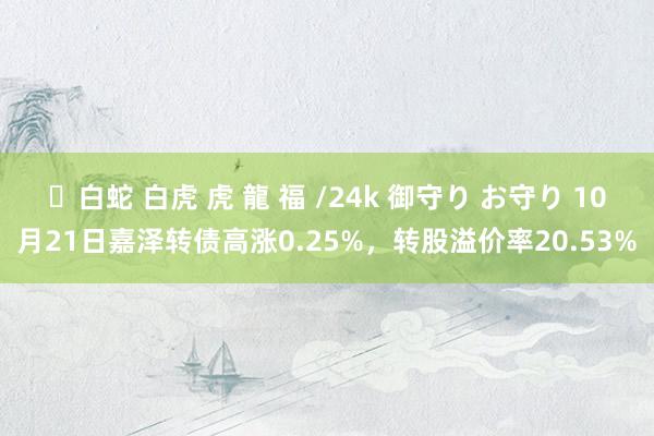 ✨白蛇 白虎 虎 龍 福 /24k 御守り お守り 10月21日嘉泽转债高涨0.25%，转股溢价率20.53%