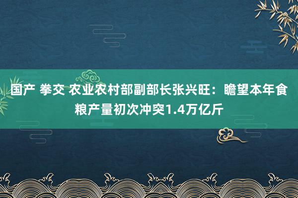 国产 拳交 农业农村部副部长张兴旺：瞻望本年食粮产量初次冲突1.4万亿斤