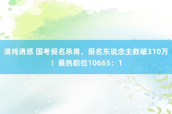 清纯诱惑 国考报名杀青，报名东说念主数破310万！最热职位10665：1