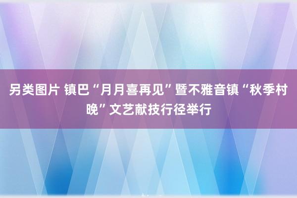 另类图片 镇巴“月月喜再见”暨不雅音镇“秋季村晚”文艺献技行径举行