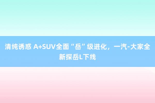 清纯诱惑 A+SUV全面“岳”级进化，一汽-大家全新探岳L下线