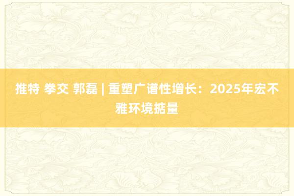 推特 拳交 郭磊 | 重塑广谱性增长：2025年宏不雅环境掂量