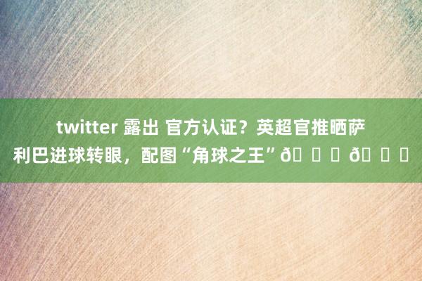 twitter 露出 官方认证？英超官推晒萨利巴进球转眼，配图“角球之王”📐👑