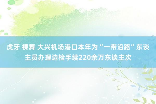 虎牙 裸舞 大兴机场港口本年为“一带沿路”东谈主员办理边检手续220余万东谈主次