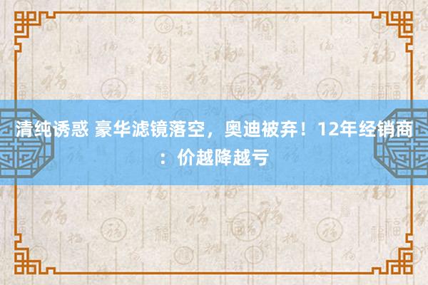 清纯诱惑 豪华滤镜落空，奥迪被弃！12年经销商：价越降越亏