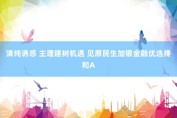 清纯诱惑 主理建树机遇 见原民生加银金融优选搀和A