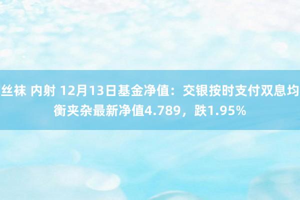 丝袜 内射 12月13日基金净值：交银按时支付双息均衡夹杂最新净值4.789，跌1.95%