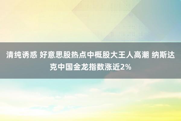 清纯诱惑 好意思股热点中概股大王人高潮 纳斯达克中国金龙指数涨近2%