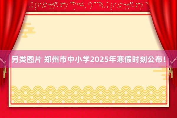 另类图片 郑州市中小学2025年寒假时刻公布！