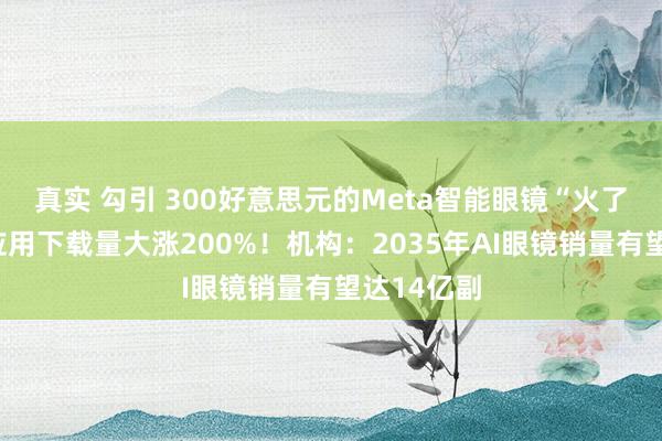 真实 勾引 300好意思元的Meta智能眼镜“火了”，配套应用下载量大涨200%！机构：2035年AI眼镜销量有望达14亿副