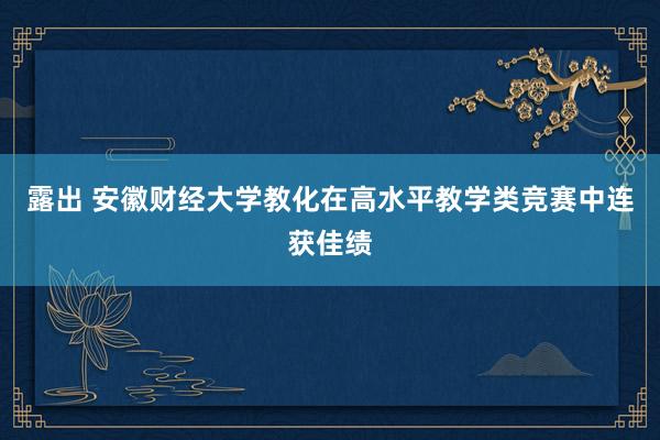 露出 安徽财经大学教化在高水平教学类竞赛中连获佳绩