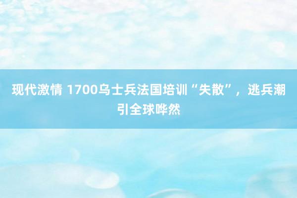 现代激情 1700乌士兵法国培训“失散”，逃兵潮引全球哗然