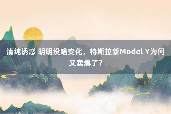 清纯诱惑 明明没啥变化，特斯拉新Model Y为何又卖爆了？